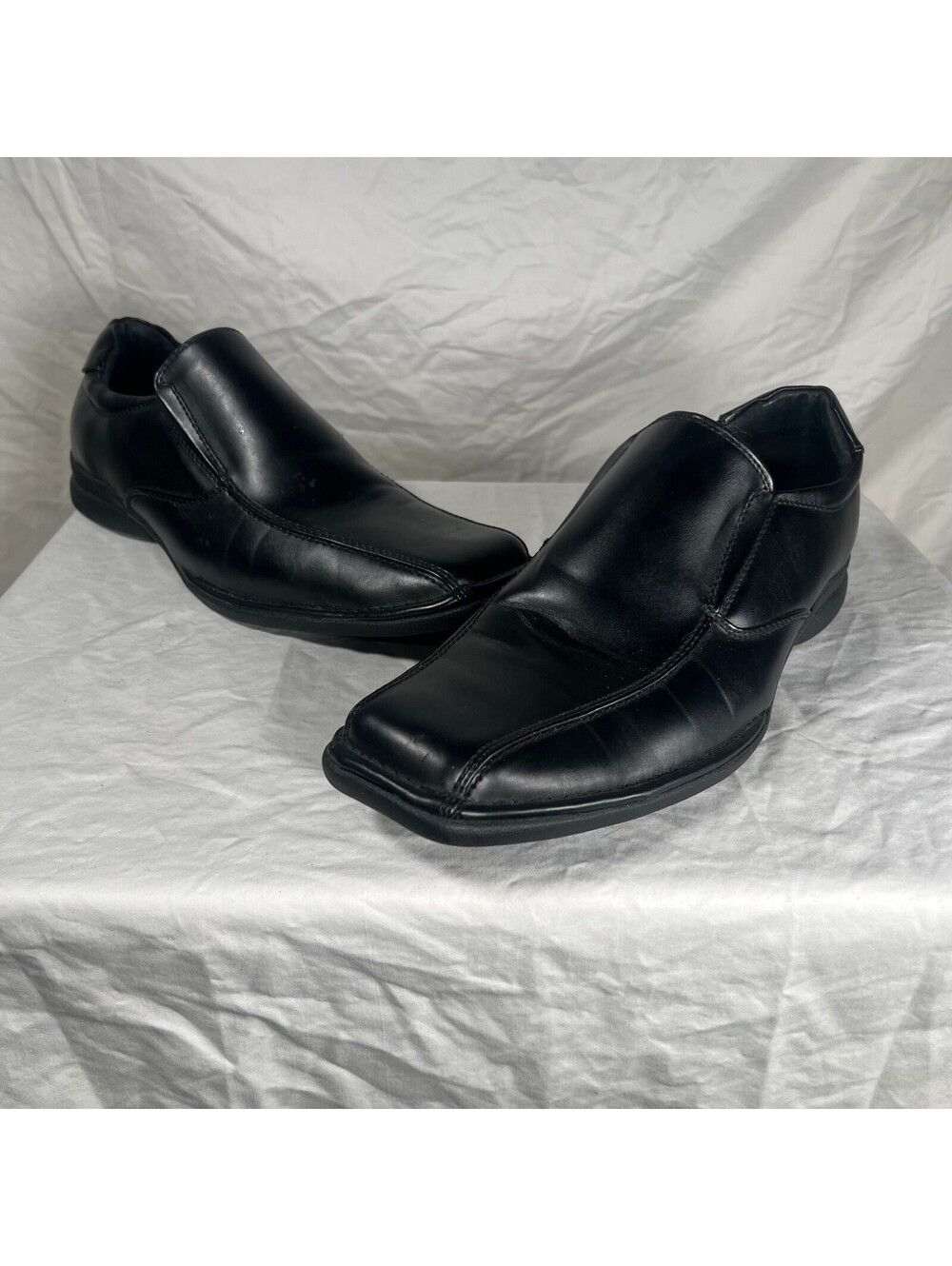 Dexter Comfort Men’s 10.5 Black Slip On Square Toe Dress Shoes Leather Lined